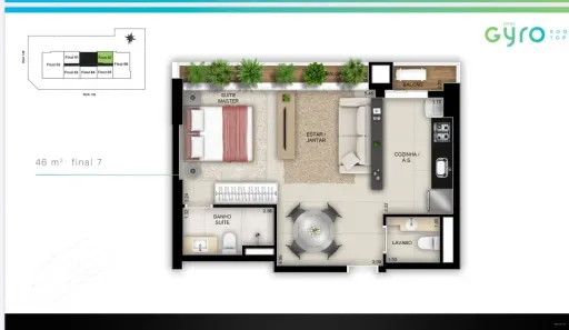 Apartamento com 1 Quarto à venda, 47m² no Setor Marista, Goiânia