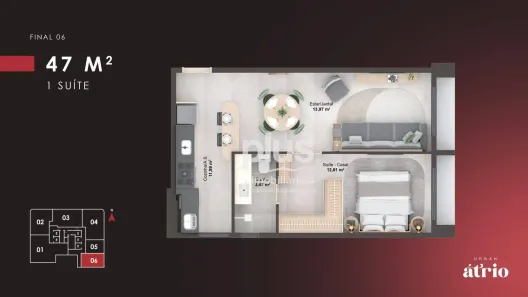 Apartamento com 1 Quarto à venda, 47m² no Plano Diretor Sul, Palmas