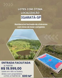 Lote/Terreno à venda, 600m² no , Igaratá
