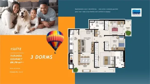 Apartamento com 3 Quartos à venda, 90m² no Encruzilhada, Santos