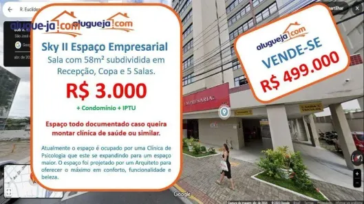 Sala Comercial à venda, 58m² no Centro, São José dos Campos