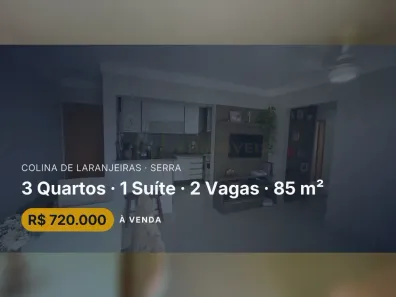 Apartamento com 3 Quartos à venda, 85m² no Colina de Laranjeiras, Serra
