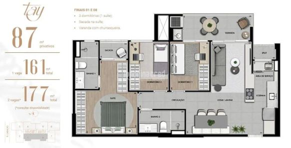 Apartamento com 3 Quartos à venda, 177m² no Santa Rosa, Londrina