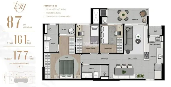 Apartamento com 3 Quartos à venda, 177m² no Santa Rosa, Londrina