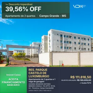 Apartamento com 1 Quarto à venda, 40m² no Pioneiros, Campo Grande