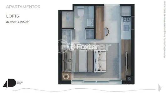 Apartamento com 1 Quarto à venda, 21m² no Floresta, Porto Alegre