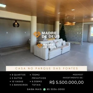Casa com 8 Quartos à venda, 730m² no Loteamento Parque das Fontes, Aquiraz