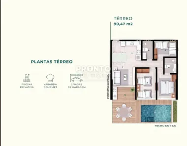 Apartamento com 2 Quartos à venda, 90m² no Centro, Ipojuca