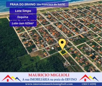 Lote/Terreno à venda, 625m² no Praia do Ervino, São Francisco do Sul