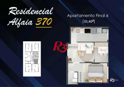 Apartamento com 1 Quarto à venda, 35m² no Aparecida, Santos