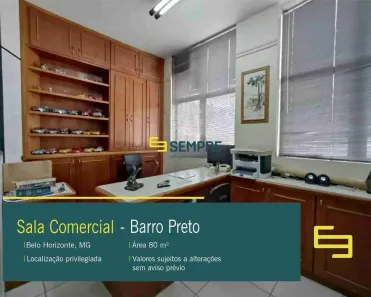 Sala Comercial à venda, 80m² no Barro Preto, Belo Horizonte