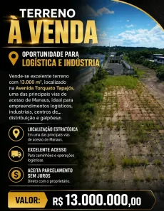 Lote/Terreno à venda, 13000m² no Flores, Manaus