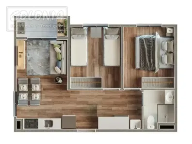 Apartamento com 2 Quartos à venda, 40m² no Vila Alzira, Santo André