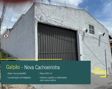 Galpão/Depósito/Armazém para alugar, 650m² no Nova Cachoeirinha, Belo Horizonte