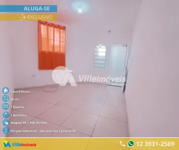 Casa com 1 Quarto para alugar, 40m² no Parque Industrial, São José dos Campos