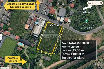 Lote/Terreno à venda, 2000m² no Vargem Grande, Pinhais