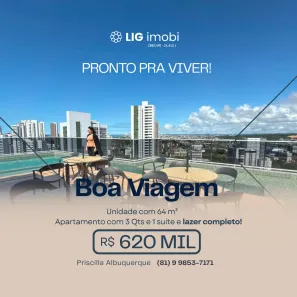 Apartamento com 3 Quartos à venda, 64m² no Boa Viagem, Recife
