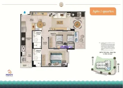 Apartamento com 2 Quartos à venda, 63m² no Piratininga, Niterói