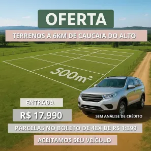 Lote/Terreno à venda, 500m² no Recreio Topázio (Caucaia do Alto), Cotia