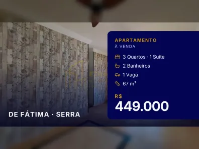 Apartamento com 3 Quartos à venda, 67m² no de Fátima, Serra
