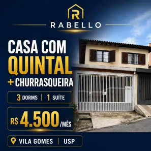 Casa com 3 Quartos para alugar, 140m² no Vila Gomes, São Paulo