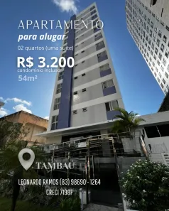 Apartamento com 2 Quartos para alugar, 54m² no Tambaú, João Pessoa