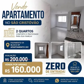 Apartamento com 2 Quartos à venda, 50m² no Residencial São Cristóvão, Anápolis