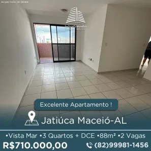 Apartamento com 3 Quartos à venda, 88m² no Jatiúca, Maceió