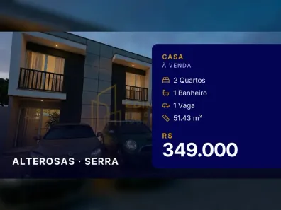 Casa com 2 Quartos à venda, 51m² no Alterosas, Serra