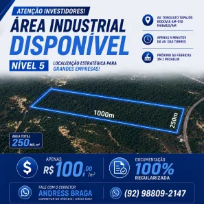 Lote/Terreno à venda, 250000000m² no Tarumã, Manaus