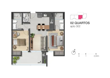 Apartamento com 2 Quartos à venda, 55m² no São Mateus, Juiz de Fora