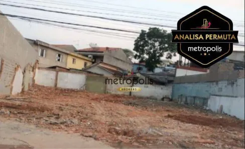 Lote/Terreno à venda, 633m² no Vila Lutécia, Santo André