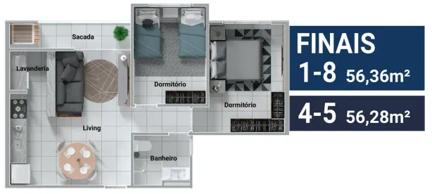 Apartamento com 2 Quartos à venda, 56m² no São Cristóvão, Barra Velha