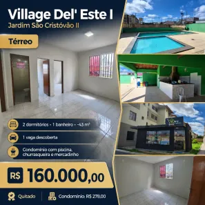 Apartamento com 2 Quartos à venda, 43m² no Jardim São Cristóvão II, São Luís