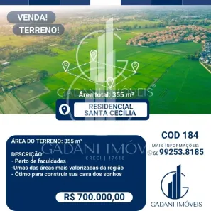 Lote/Terreno à venda, 467m² no Loteamento Residencial Santa Cecília, Sinop