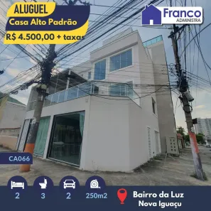 Casa com 2 Quartos para alugar, 200m² no da Luz, Nova Iguaçu