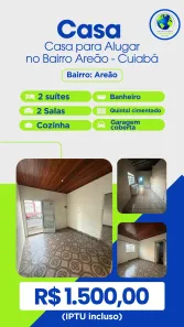 Casa com 2 Quartos para alugar, 50m² no Areão, Cuiabá