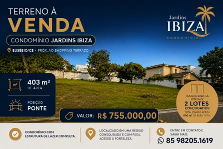 Lote/Terreno à venda, 403m² no Santa Clara, Eusébio