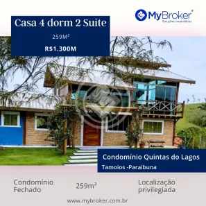 Casa de Condomínio com 4 Quartos à venda, 259m² no Condomínio Quinta dos Lagos, Paraibuna