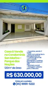 Casa de Condomínio com 3 Quartos à venda, 120m² no Parque Residencial das Nações Indígenas, Cuiabá