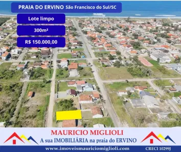 Lote/Terreno à venda, 300m² no Praia do Ervino, São Francisco do Sul