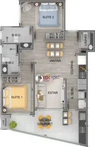 Apartamento com 2 Quartos à venda, 71m² no Itaguá, Ubatuba