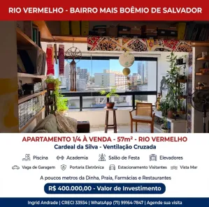 Apartamento com 1 Quarto à venda, 57m² no Rio Vermelho, Salvador