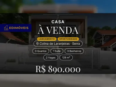 Casa com 3 Quartos à venda, 128m² no Colina de Laranjeiras, Serra