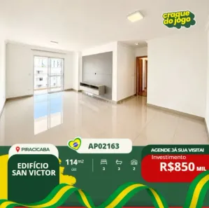 Apartamento com 3 Quartos à venda, 114m² no Cidade Alta, Piracicaba