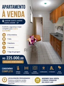 Apartamento com 2 Quartos à venda, 51m² no Jardim Santo André CDHU, Santo André