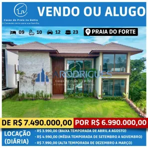 Casa de Condomínio com 9 Quartos à venda, 650m² no , Mata de São João