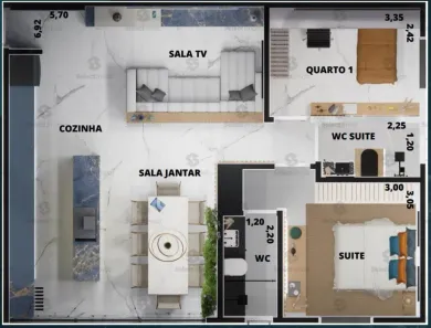Apartamento com 2 Quartos à venda, 63m² no Vila Nossa Senhora das Vitórias, Mauá