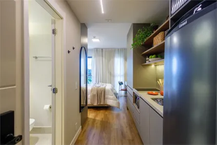 Apartamento com 1 Quarto para alugar, 24m² no Brooklin Paulista, São Paulo