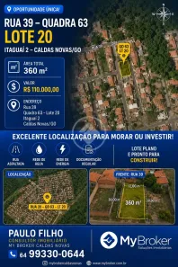 Lote/Terreno à venda, 360m² no Estância Itaguaí, Caldas Novas